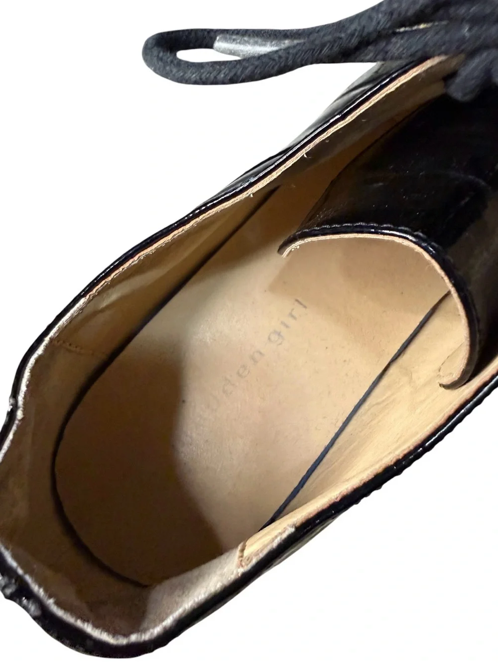 Madden Girl Black Patent Platform Oxford Lace Up Shoes Women’s Size 8
